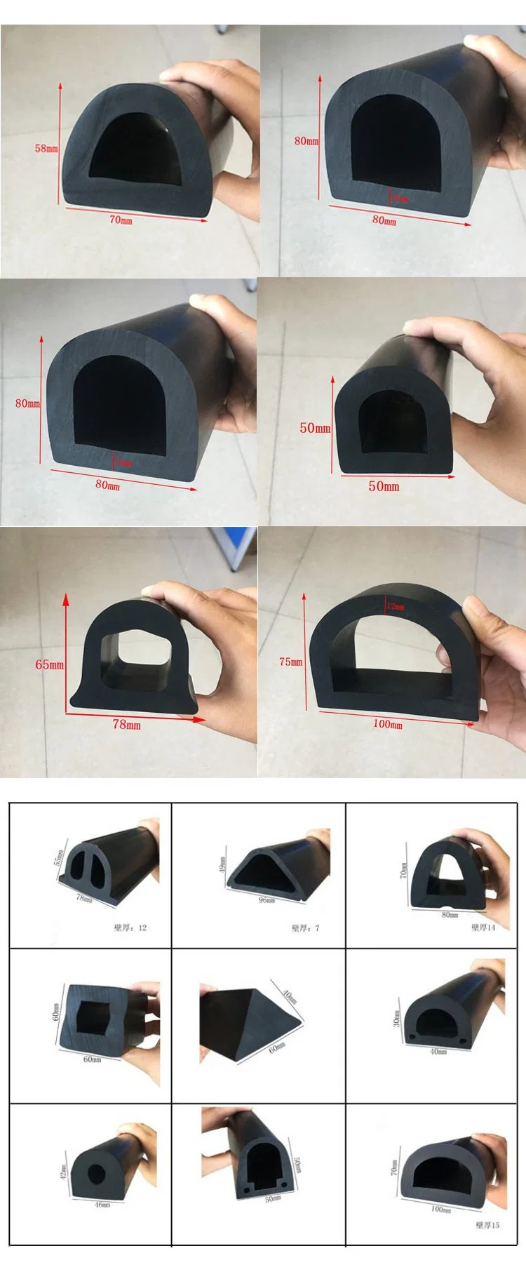 Boat Ship D Type D400X400X1000 Tug Marine Rubber Fender for Wharf and Dock Bumper Marine Laminated Rubber Backing Rectangular Dock Bumpers